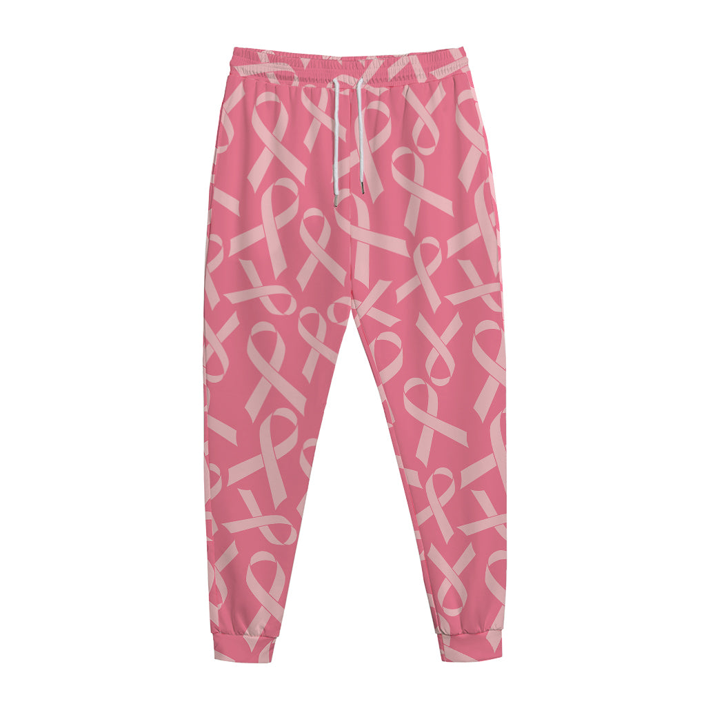 Pink Ribbon Breast Cancer Pattern Print Jogger Pants