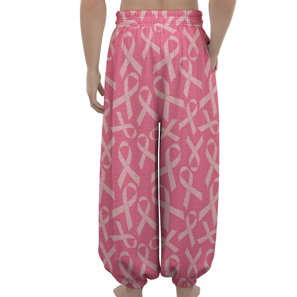 Pink Ribbon Breast Cancer Pattern Print Lantern Pants