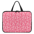 Pink Ribbon Breast Cancer Pattern Print Laptop Sleeve With Handle