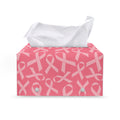 Pink Ribbon Breast Cancer Pattern Print Leather Tissue Box Cover