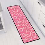 Pink Ribbon Breast Cancer Pattern Print Long Kitchen Mat