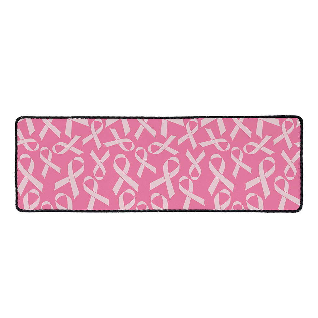 Pink Ribbon Breast Cancer Pattern Print Long Kitchen Mat
