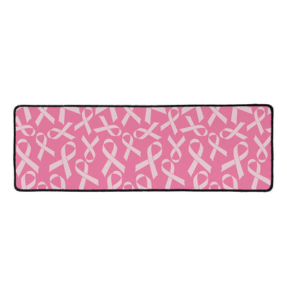 Pink Ribbon Breast Cancer Pattern Print Long Kitchen Mat