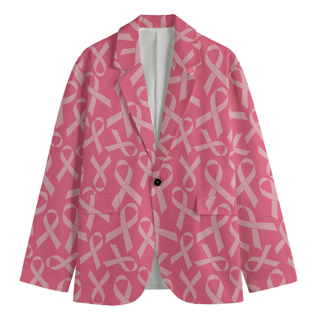 Pink Ribbon Breast Cancer Pattern Print Men's Blazer
