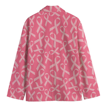 Pink Ribbon Breast Cancer Pattern Print Men's Blazer