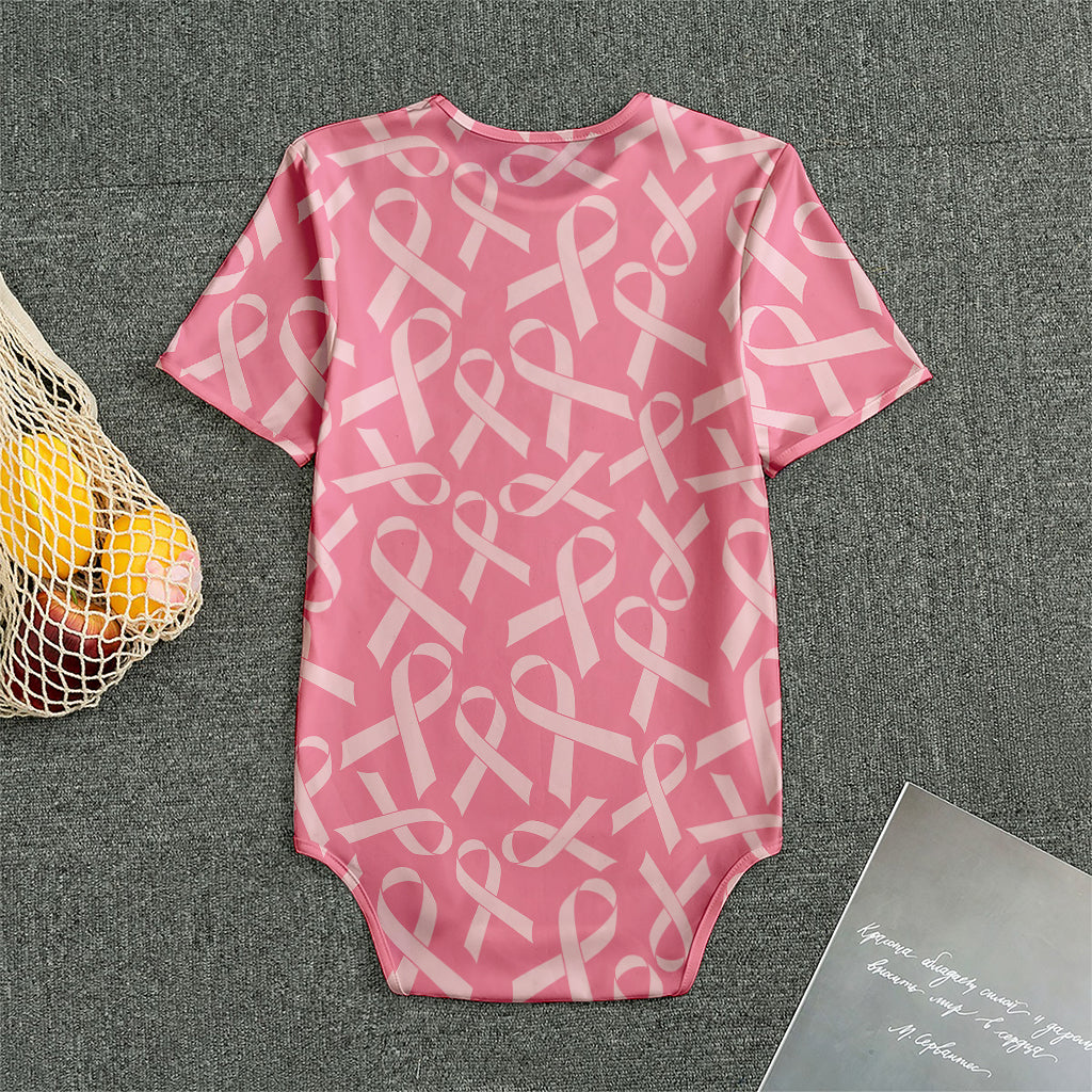Pink Ribbon Breast Cancer Pattern Print Men's Bodysuit