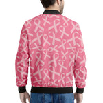 Pink Ribbon Breast Cancer Pattern Print Men's Bomber Jacket