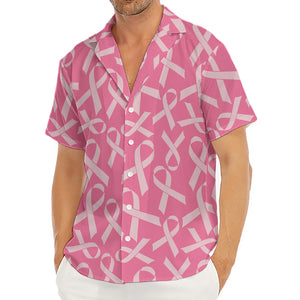 Pink Ribbon Breast Cancer Pattern Print Men's Deep V-Neck Shirt