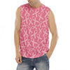 Pink Ribbon Breast Cancer Pattern Print Men's Fitness Tank Top