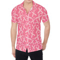 Pink Ribbon Breast Cancer Pattern Print Men's Shirt