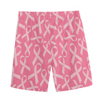 Pink Ribbon Breast Cancer Pattern Print Men's Sports Shorts