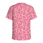 Pink Ribbon Breast Cancer Pattern Print Men's Sports T-Shirt