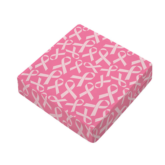 Pink Ribbon Breast Cancer Pattern Print Outdoor Seat Cushion Cover
