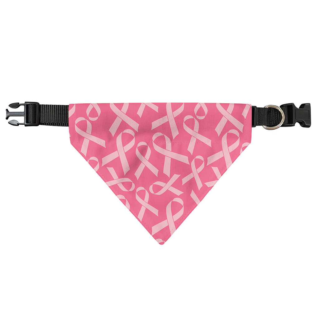 Pink Ribbon Breast Cancer Pattern Print Over The Collar Dog Bandana