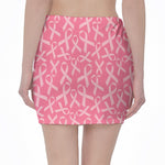 Pink Ribbon Breast Cancer Pattern Print Pencil Mini Skirt
