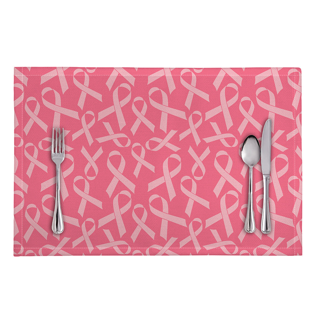 Pink Ribbon Breast Cancer Pattern Print Placemat