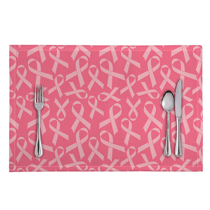 Pink Ribbon Breast Cancer Pattern Print Placemat