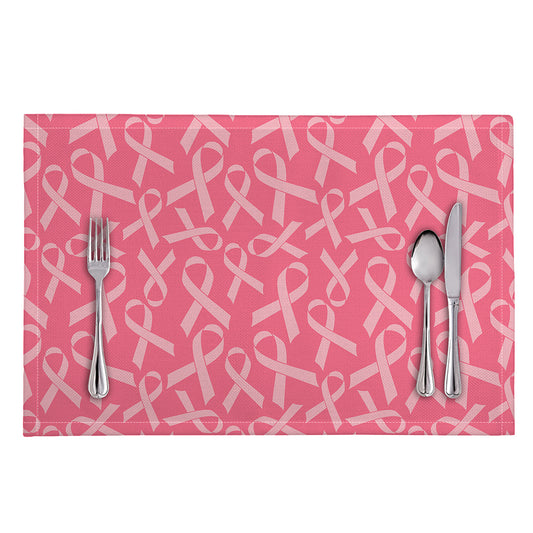 Pink Ribbon Breast Cancer Pattern Print Placemat