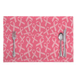 Pink Ribbon Breast Cancer Pattern Print Placemat