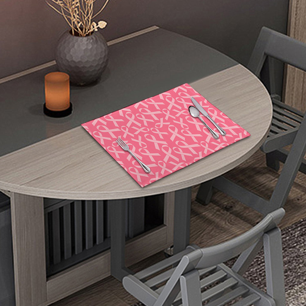 Pink Ribbon Breast Cancer Pattern Print Placemat