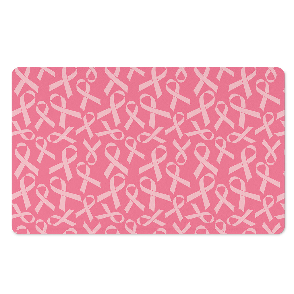 Pink Ribbon Breast Cancer Pattern Print Polyester Doormat