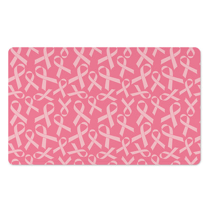 Pink Ribbon Breast Cancer Pattern Print Polyester Doormat
