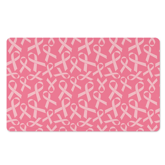 Pink Ribbon Breast Cancer Pattern Print Polyester Doormat