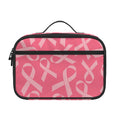 Pink Ribbon Breast Cancer Pattern Print Portable Lunch Bag