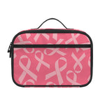 Pink Ribbon Breast Cancer Pattern Print Portable Lunch Bag