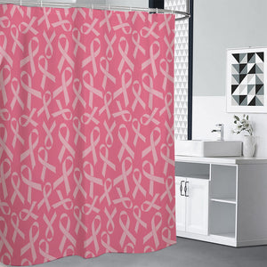 Pink Ribbon Breast Cancer Pattern Print Premium Shower Curtain