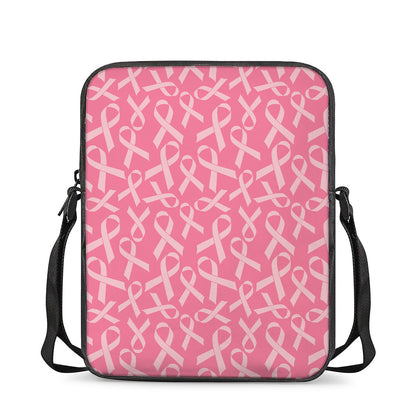 Pink Ribbon Breast Cancer Pattern Print Rectangular Crossbody Bag