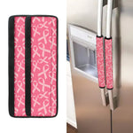 Pink Ribbon Breast Cancer Pattern Print Refrigerator Handle Covers