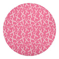 Pink Ribbon Breast Cancer Pattern Print Round Blanket