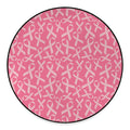 Pink Ribbon Breast Cancer Pattern Print Round Floor Mat