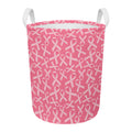 Pink Ribbon Breast Cancer Pattern Print Round Laundry Basket
