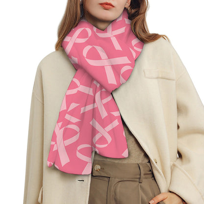 Pink Ribbon Breast Cancer Pattern Print Scarf