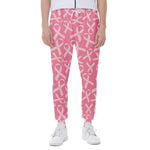 Pink Ribbon Breast Cancer Pattern Print Scuba Joggers