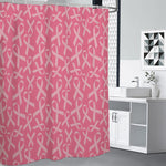 Pink Ribbon Breast Cancer Pattern Print Shower Curtain