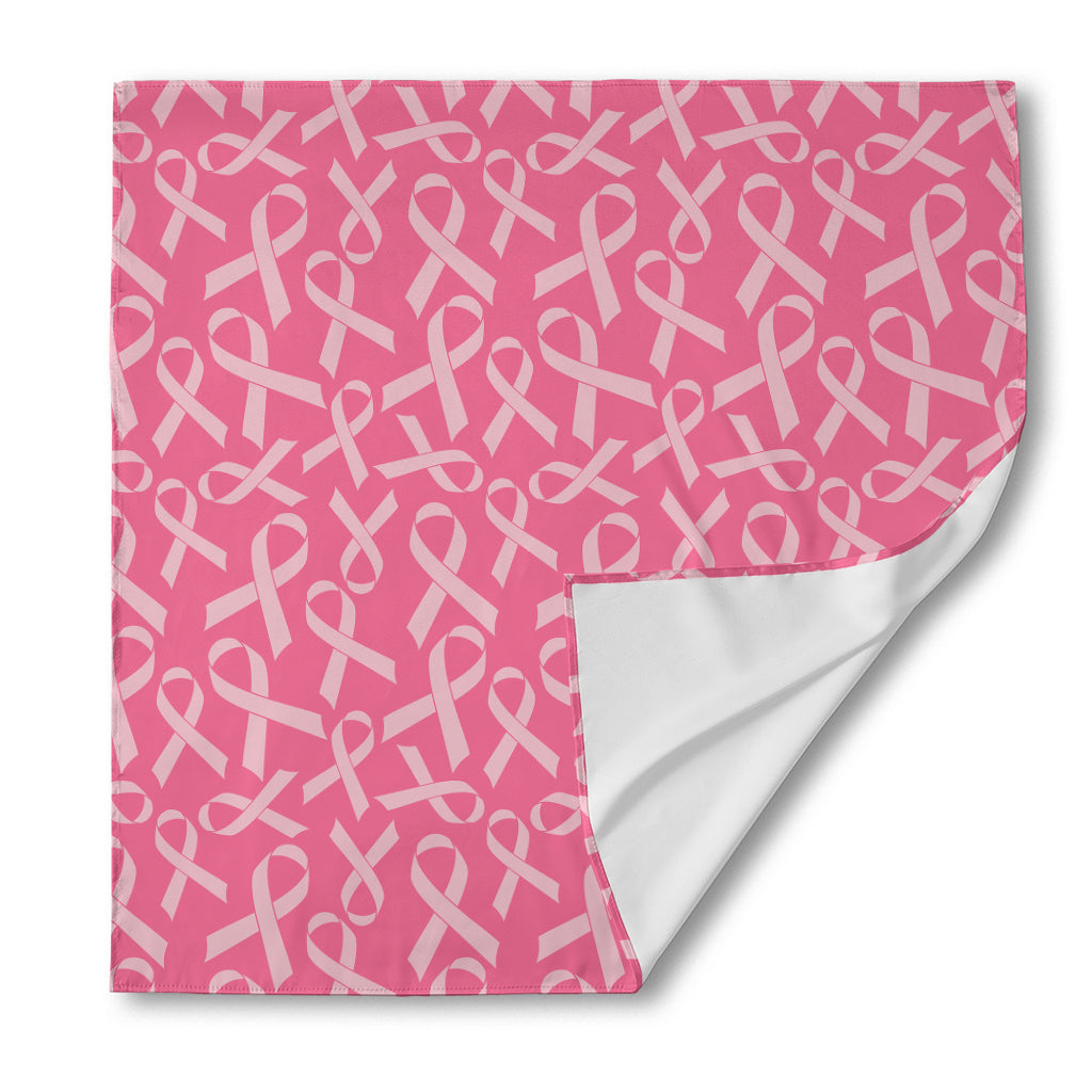 Pink Ribbon Breast Cancer Pattern Print Silk Bandana