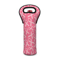 Pink Ribbon Breast Cancer Pattern Print Single Neoprene Wine Tote