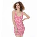 Pink Ribbon Breast Cancer Pattern Print Sleeveless Bodycon Dress