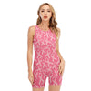 Pink Ribbon Breast Cancer Pattern Print Sleeveless One Piece Swimsuit