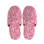 Pink Ribbon Breast Cancer Pattern Print Slippers