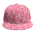 Pink Ribbon Breast Cancer Pattern Print Snapback Cap