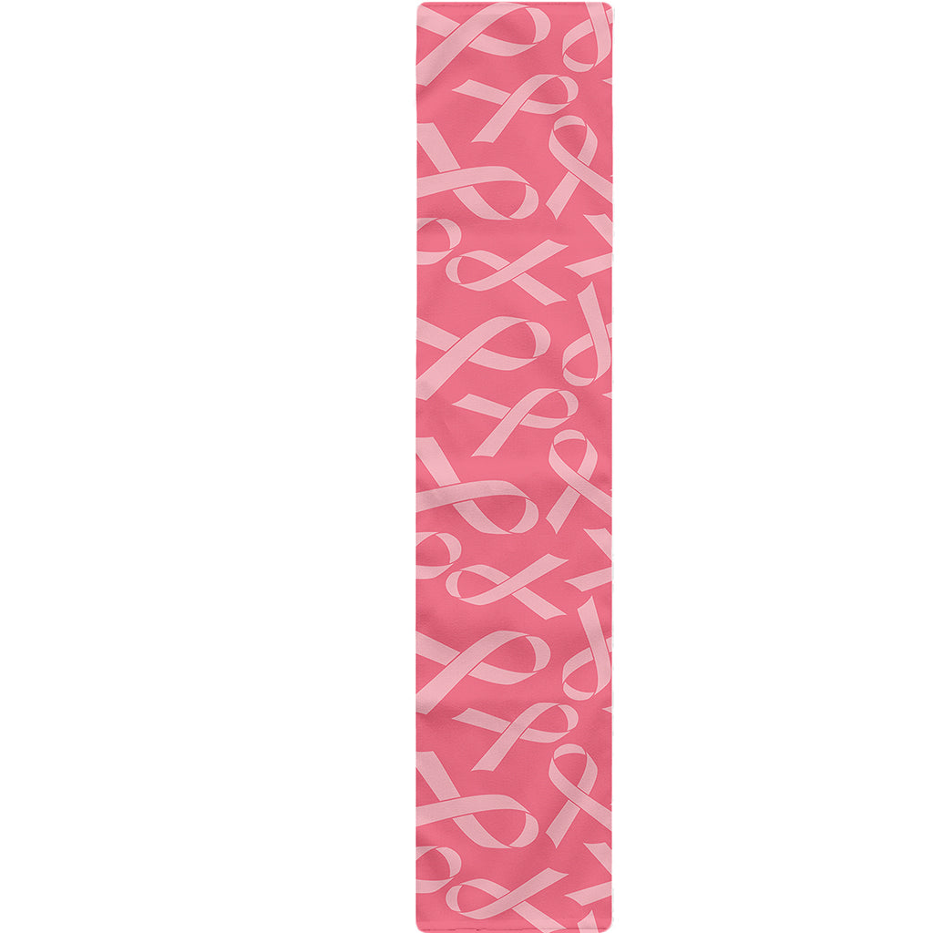 Pink Ribbon Breast Cancer Pattern Print Table Runner