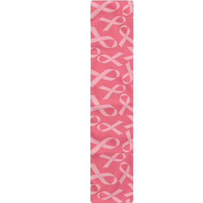 Pink Ribbon Breast Cancer Pattern Print Table Runner