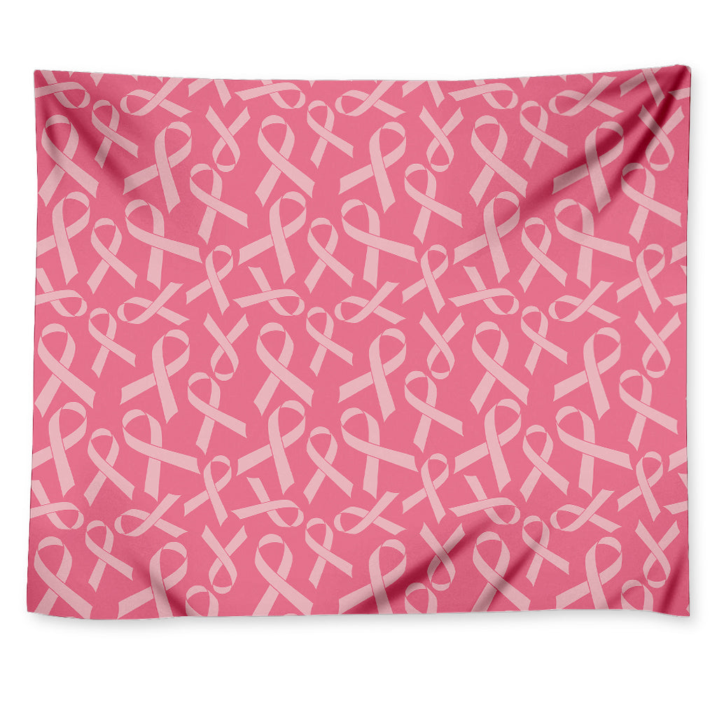 Pink Ribbon Breast Cancer Pattern Print Tapestry