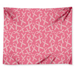 Pink Ribbon Breast Cancer Pattern Print Tapestry