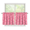 Pink Ribbon Breast Cancer Pattern Print Tier Curtains