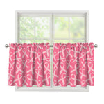 Pink Ribbon Breast Cancer Pattern Print Tier Curtains